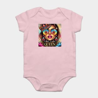 FirstClassQueen Aviator Sunglasses Baby Bodysuit